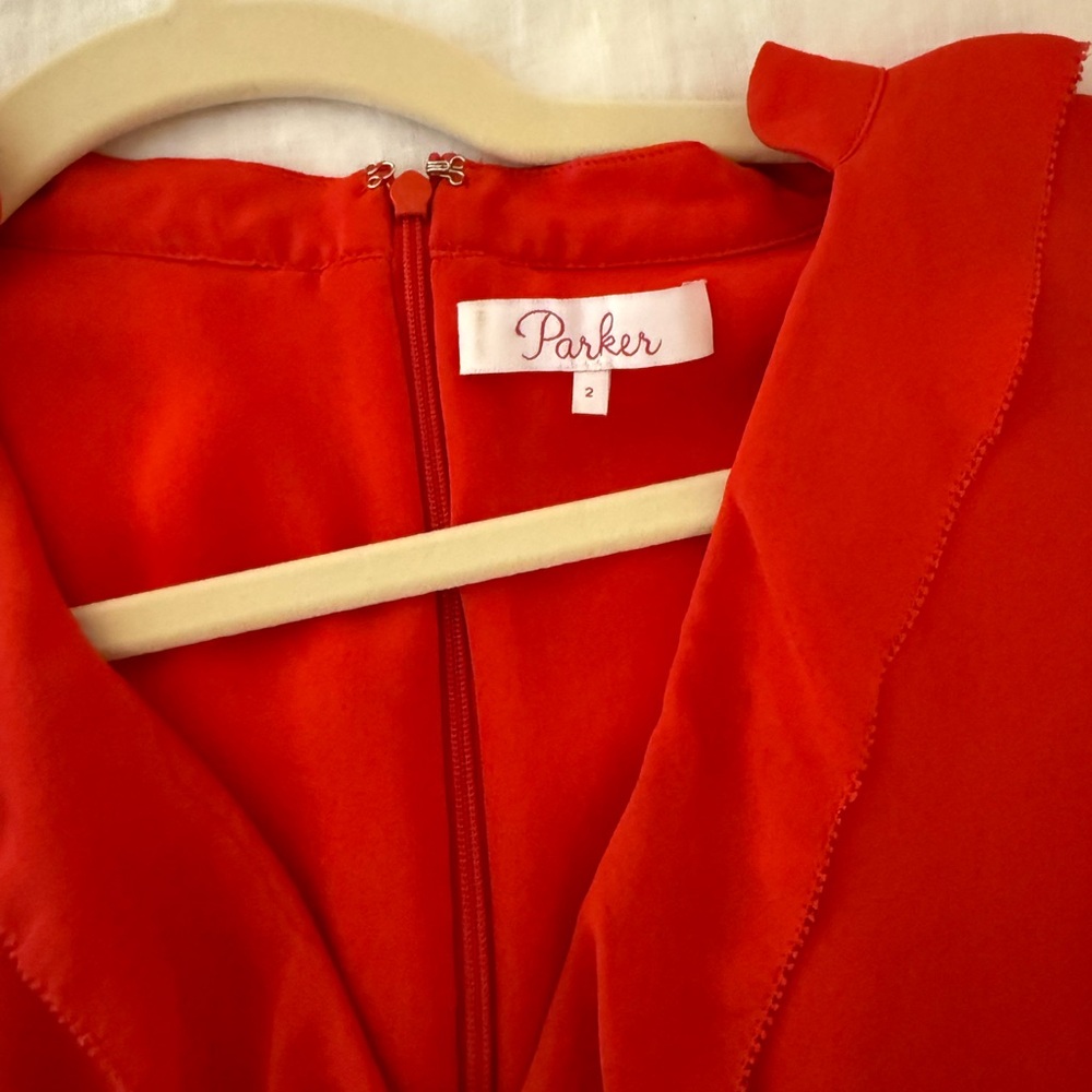 Parker Red Ruffled Dress - Picture 2 of 2